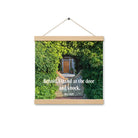 Revelation 3:20 Bible Verse, Garden Doorway Enhanced Matte Paper Poster With Hanger Wall Art Oak 12″×12″