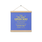 Matthew 11:29-30 Bible Verse, Take my yoke Enhanced Matte Paper Poster With Hanger Wall Art Oak 12″×12″