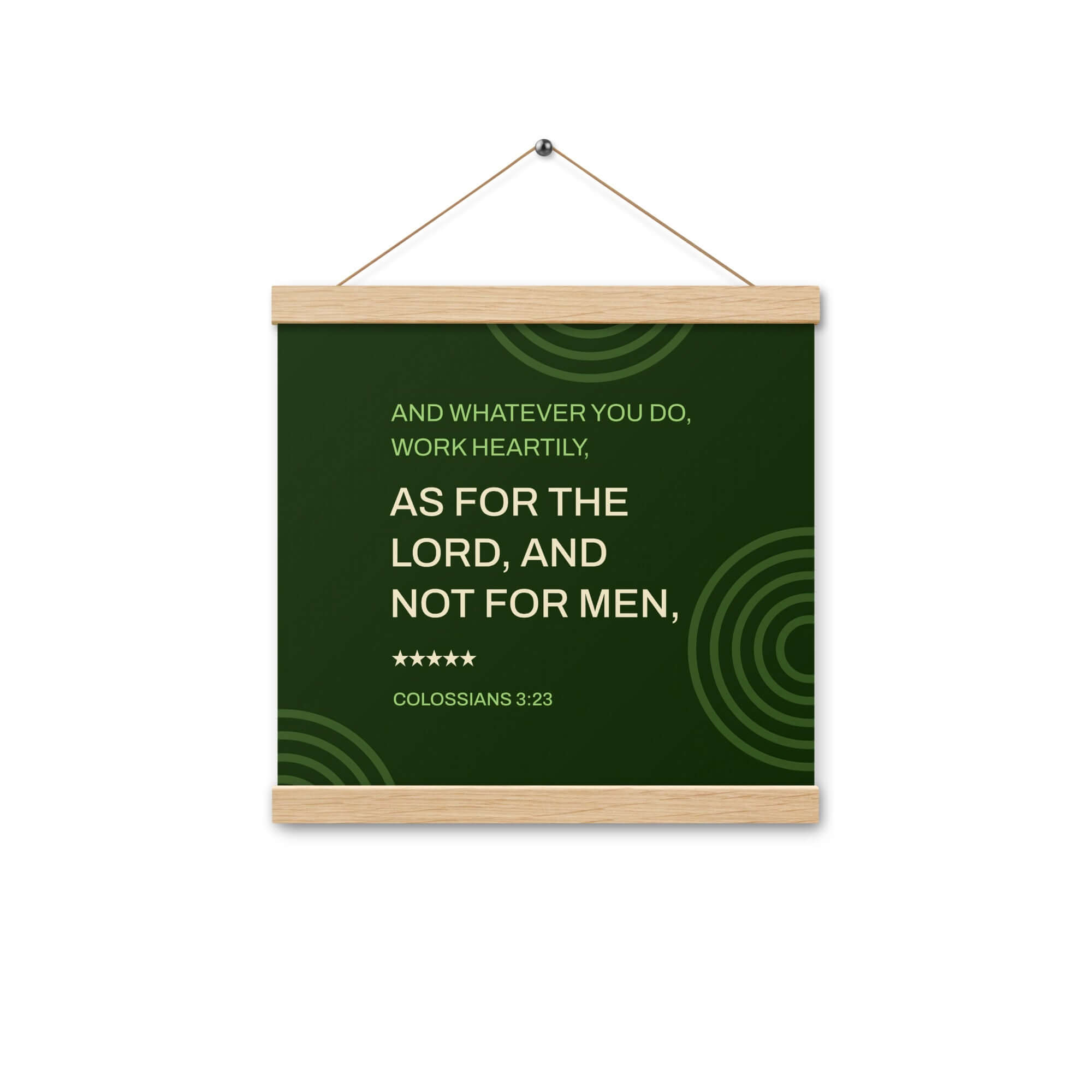 Colossians 3:23 Bible Verse, not for men Enhanced Matte Paper Poster With Hanger Wall Art Oak 12″×12″