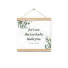 Exodus 15:26 Bible Verse, Gods voice Enhanced Matte Paper Poster With Hanger Wall Art Oak 12″×12″