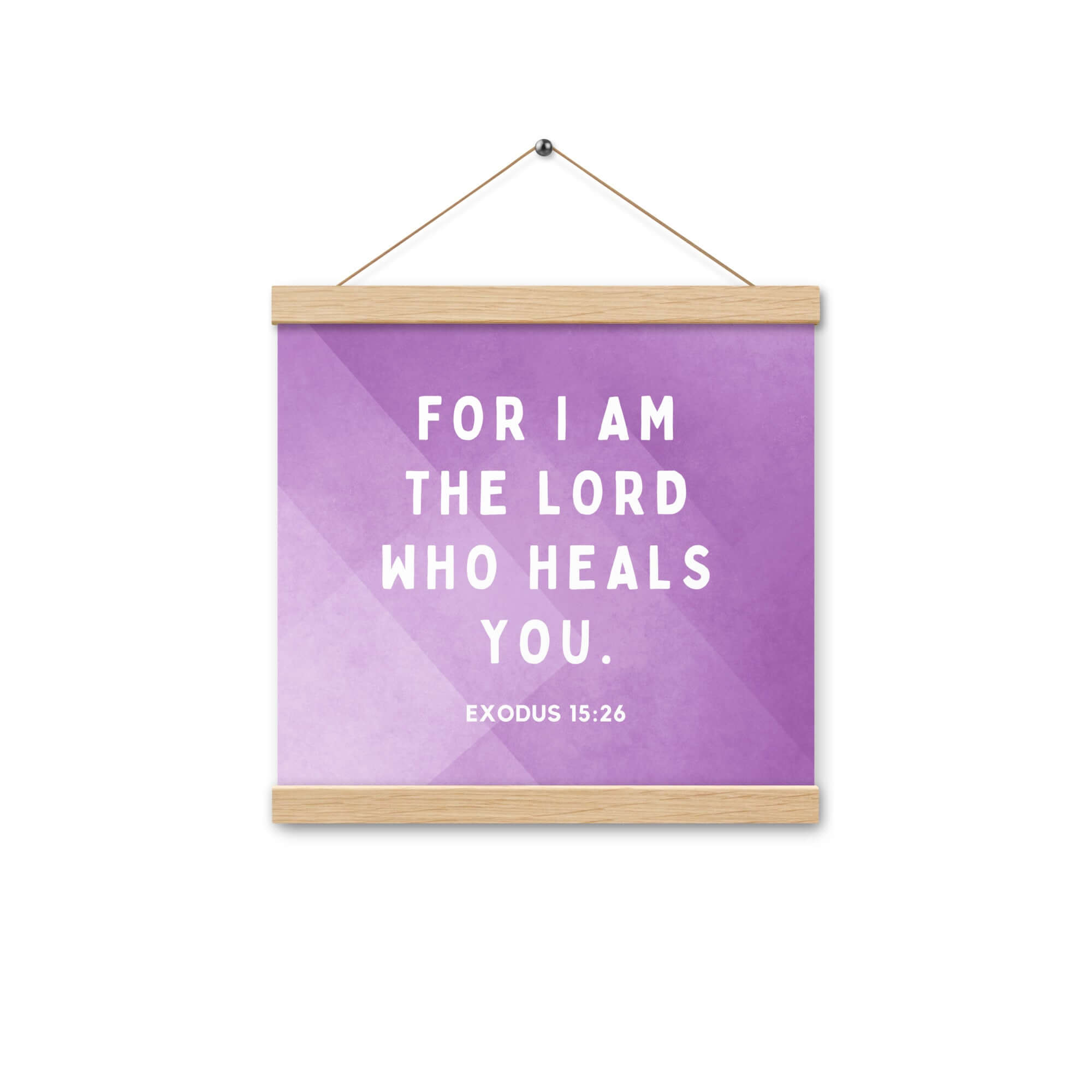 Exodus 15:26 Bible Verse, in his eyes Enhanced Matte Paper Poster With Hanger Wall Art Oak 12″×12″