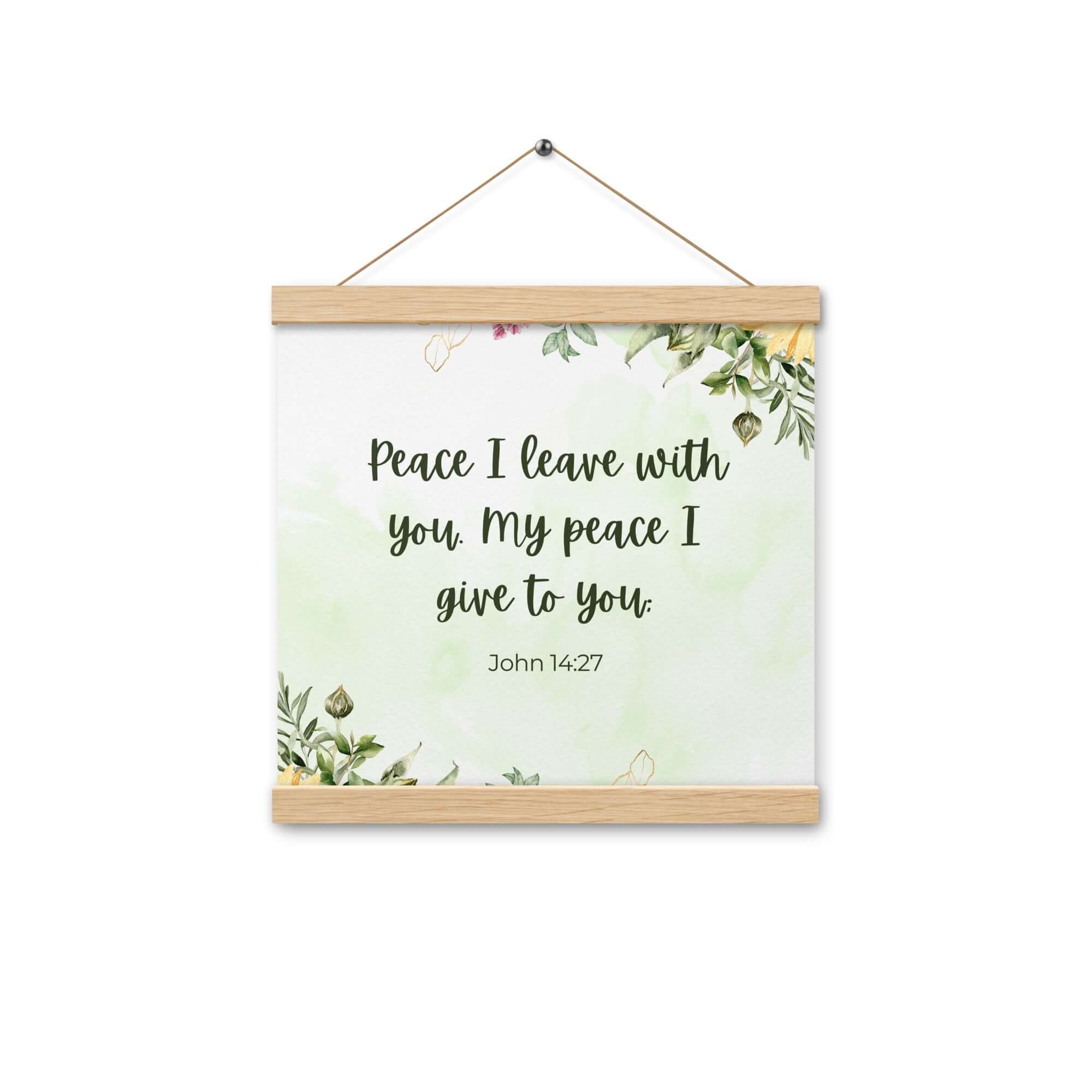 John 14:27 Bible Verse, My peace Enhanced Matte Paper Poster With Hanger Wall Art Oak 12″×12″