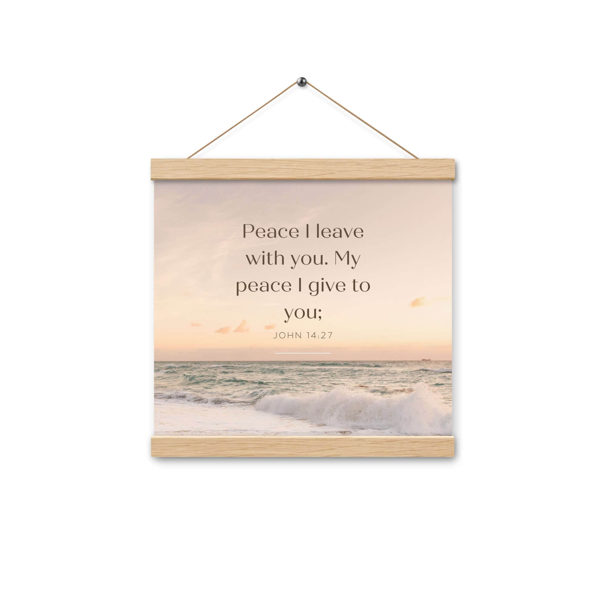 John 14:27 Bible Verse, not as the Enhanced Matte Paper Poster With Hanger Wall Art Oak 12″×12″