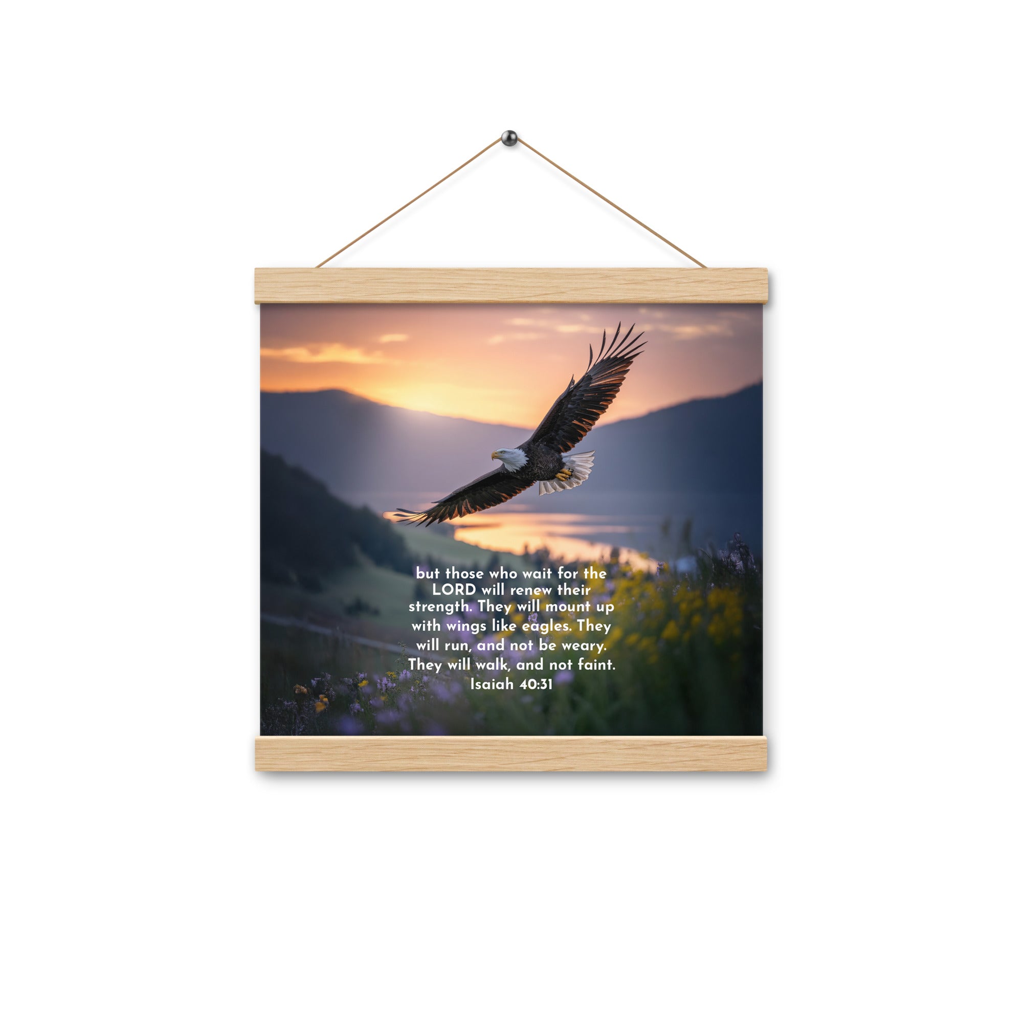 Isaiah 40:31 Bible Verse Renew Strength Enhanced Matte Paper Poster With Hanger Oak 12″×12″