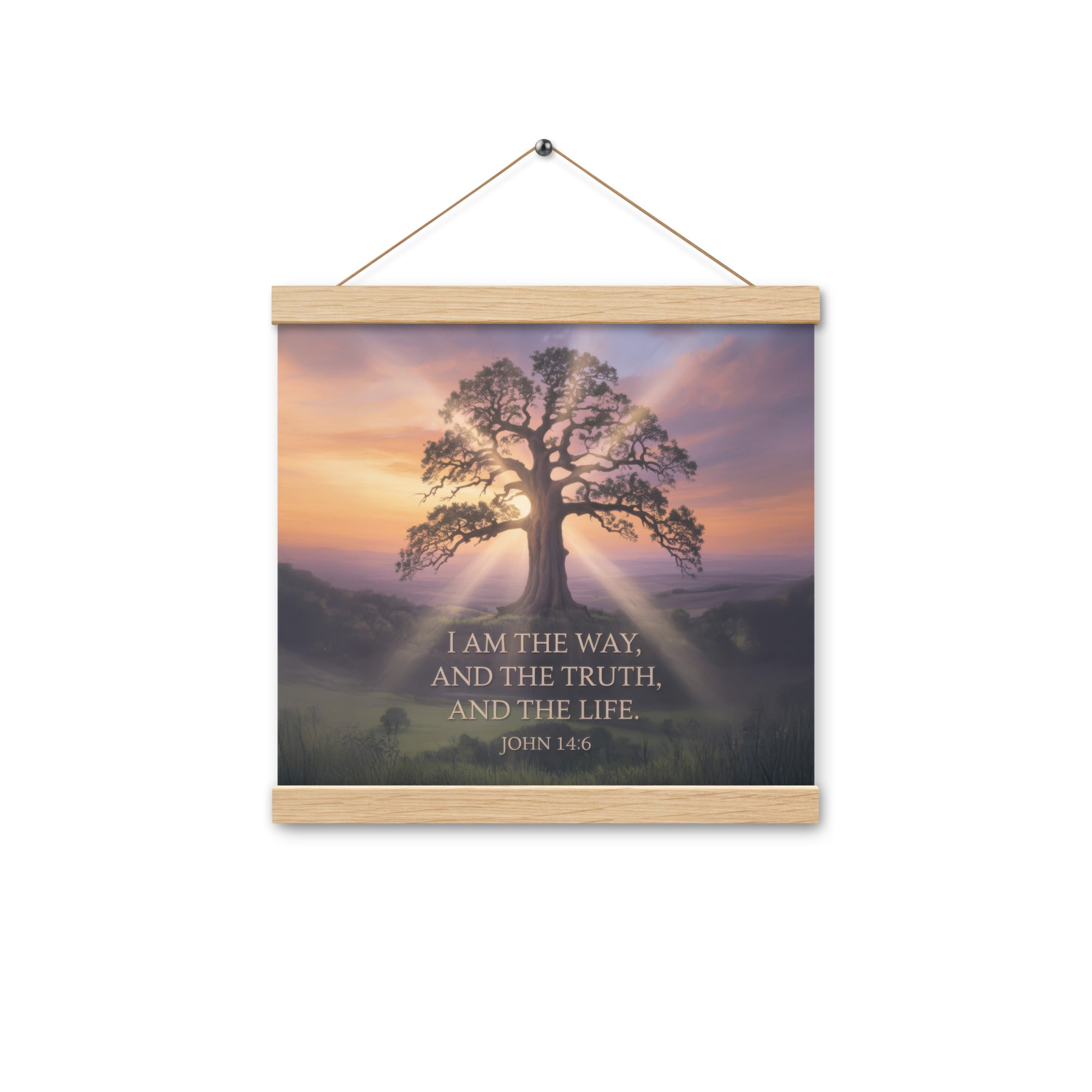 John 14:6 Bible Verse Jesus said Enhanced Matte Paper Poster With Hanger Oak 12″×12″
