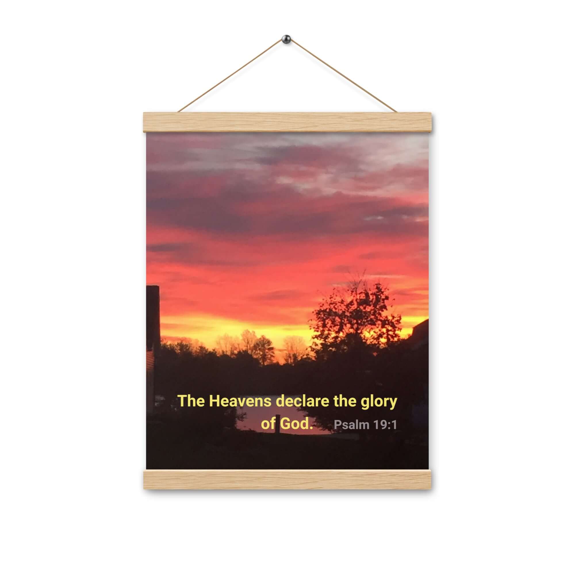 Psalm 19:1 Bible Verse, Sunset Glory Enhanced Matte Paper Poster With Hanger Wall Art