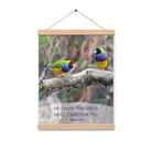 Matthew 6:26 Gouldian Finches, He'll Care for You Enhanced Matte Paper Poster With Hanger Wall Art