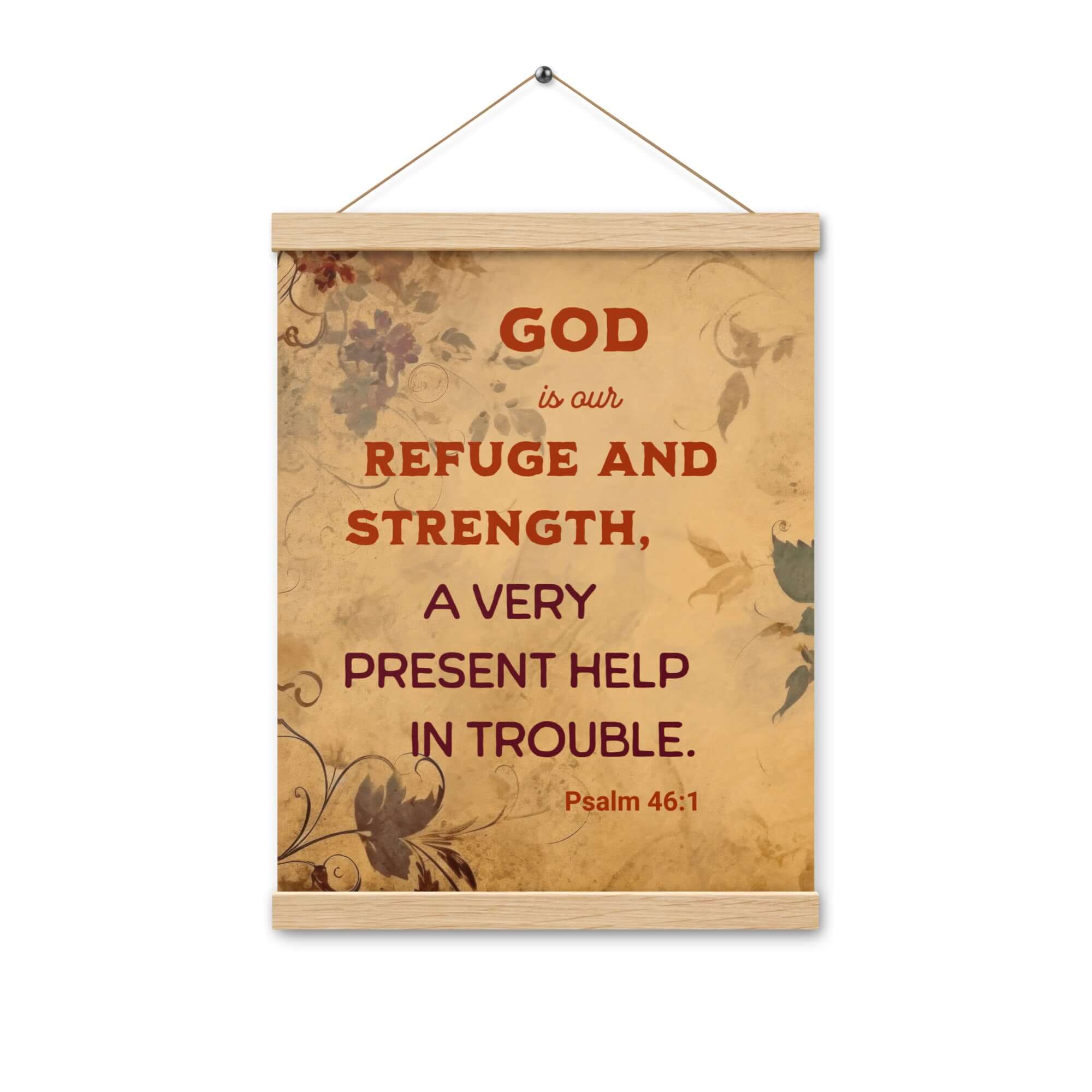 Psalm 46:1 Bible Verse, God is Our Refuge Enhanced Matte Paper Poster With Hanger Wall Art