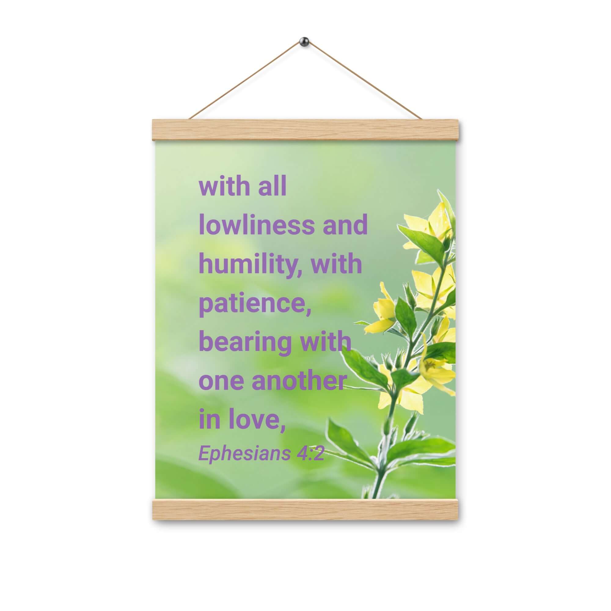 Ephesians 4:2 Bible Verse, one another in love Enhanced Matte Paper Poster With Hanger Wall Art