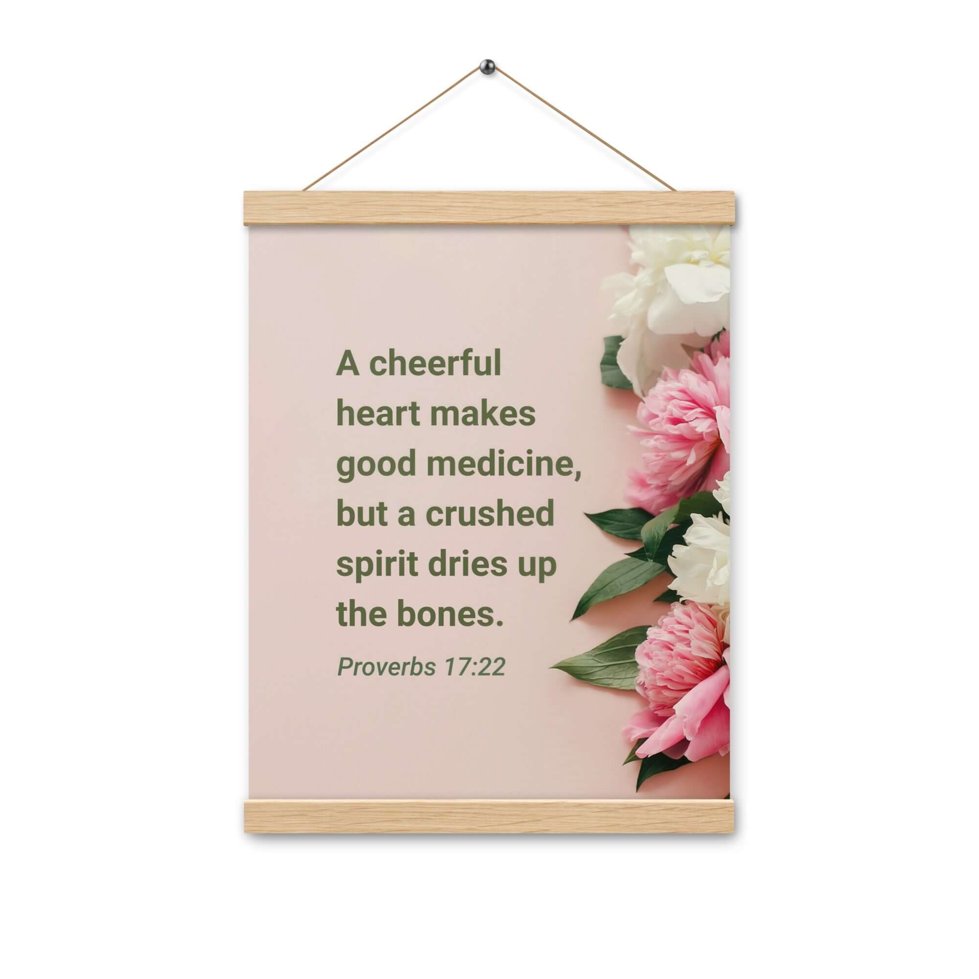 Proverbs 17:22 Bible Verse, good medicine Enhanced Matte Paper Poster With Hanger Wall Art