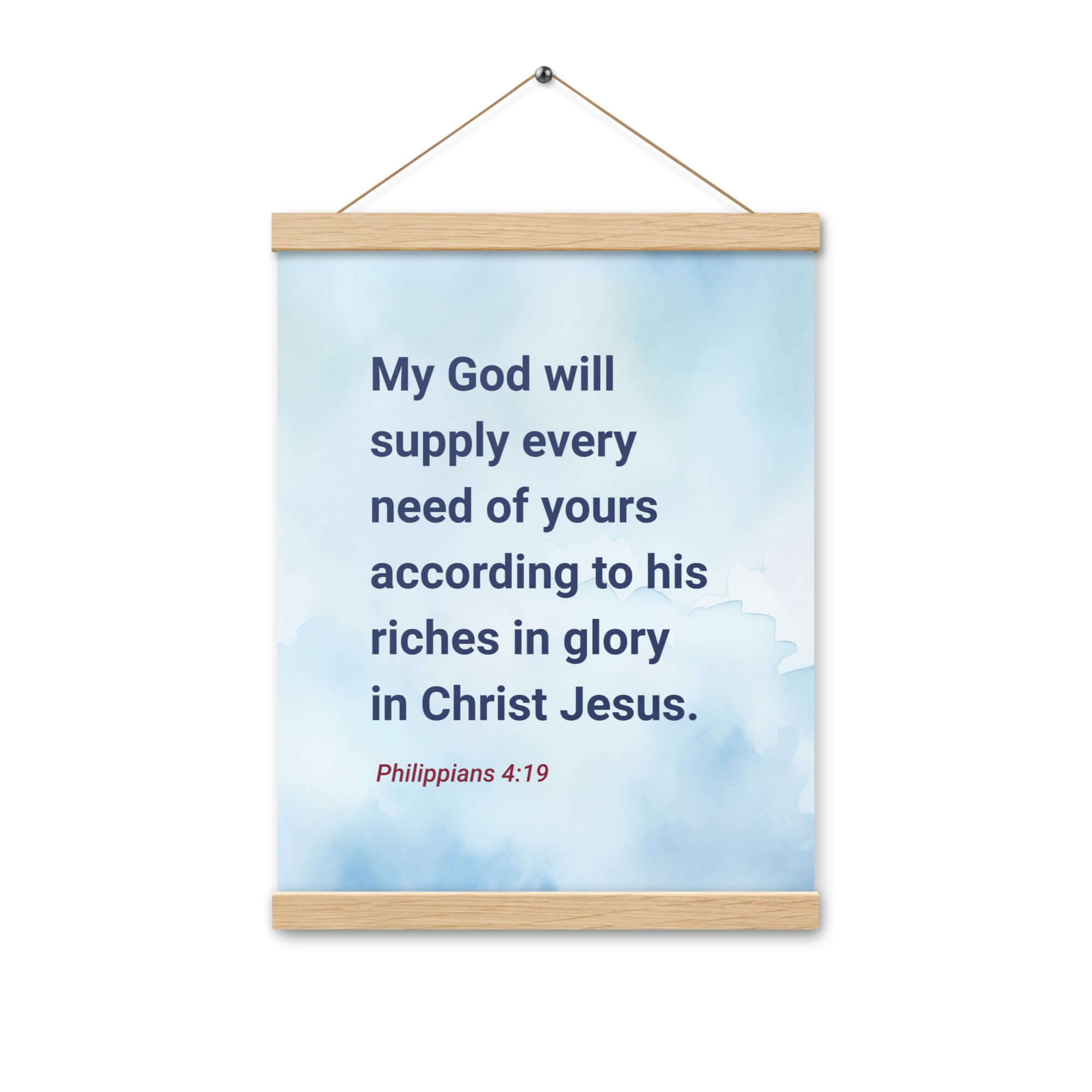 Philippians 4:19 Bible Verse, God will supply Enhanced Matte Paper Poster With Hanger Wall Art