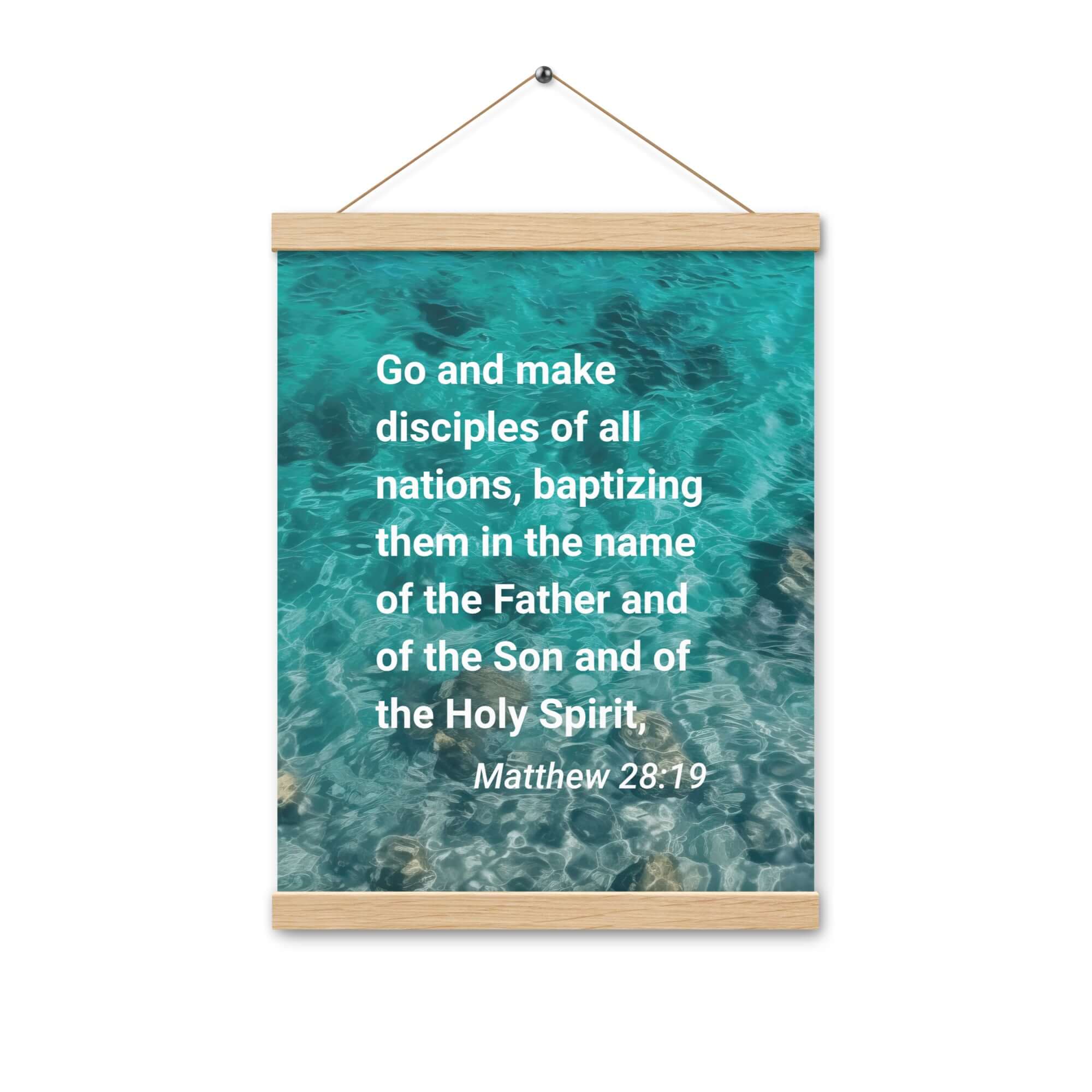Matthew 28:19 Bible Verse, Make Disciples Enhanced Matte Paper Poster With Hanger Wall Art