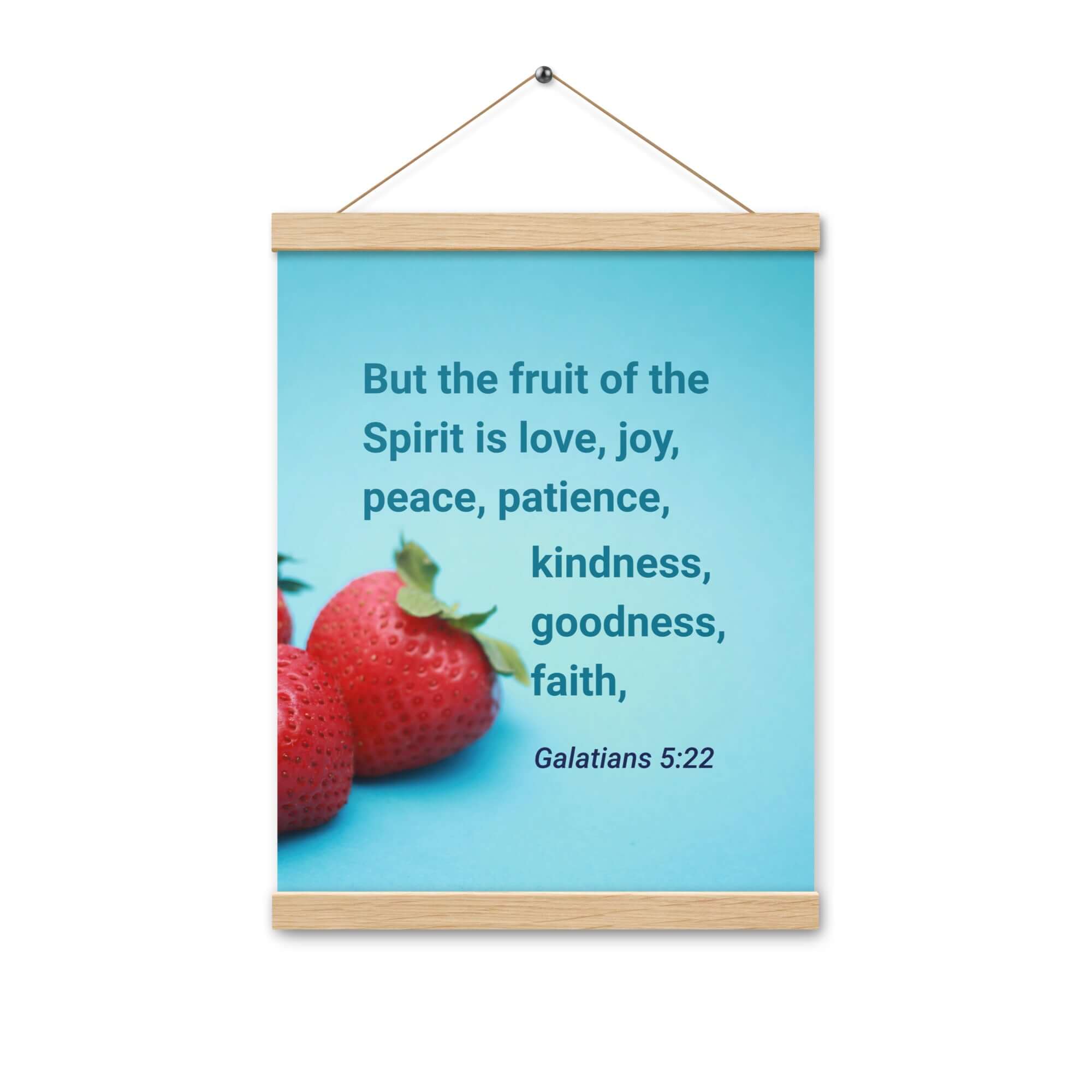 Galatians 5:22 Bible Verse, fruit of the Spirit Enhanced Matte Paper Poster With Hanger Wall Art