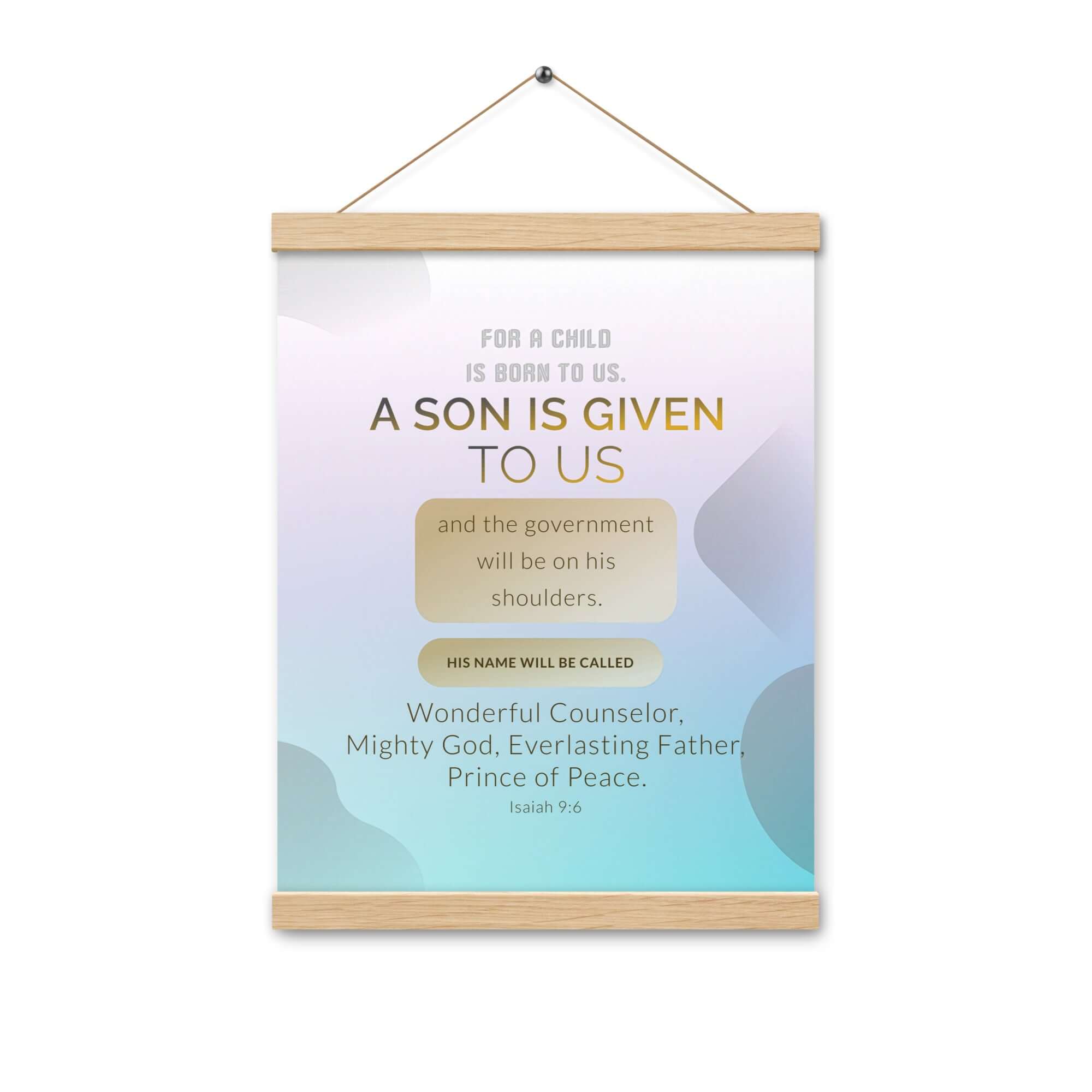 Isaiah 9:6 Bible Verse, Wonderful Counselor Enhanced Matte Paper Poster With Hanger Wall Art
