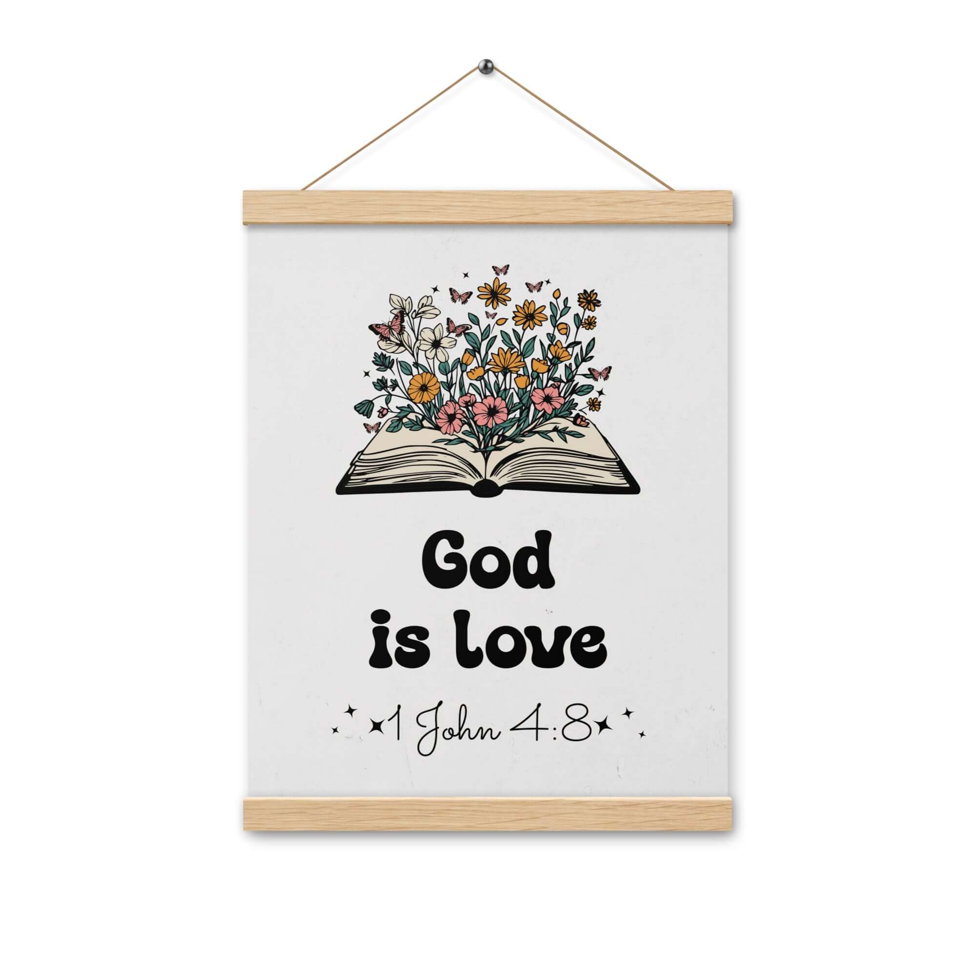 1 John 4:8 Bible Verse, God is Love Enhanced Matte Paper Poster With Hanger Wall Art