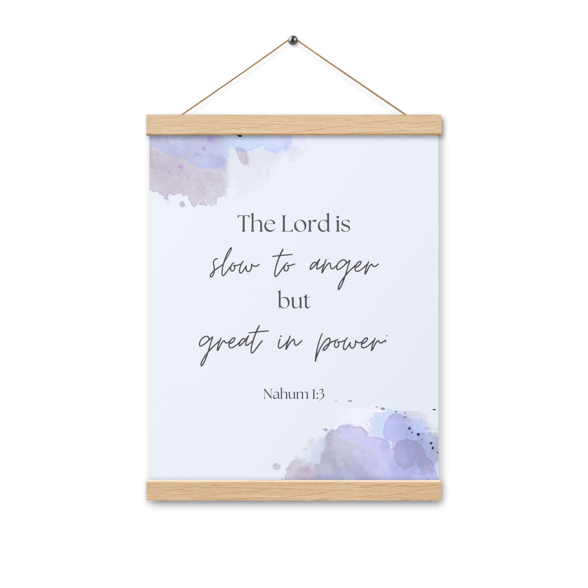 Nahum 1:3 Bible Verse, great in power Enhanced Matte Paper Poster With Hanger Wall Art
