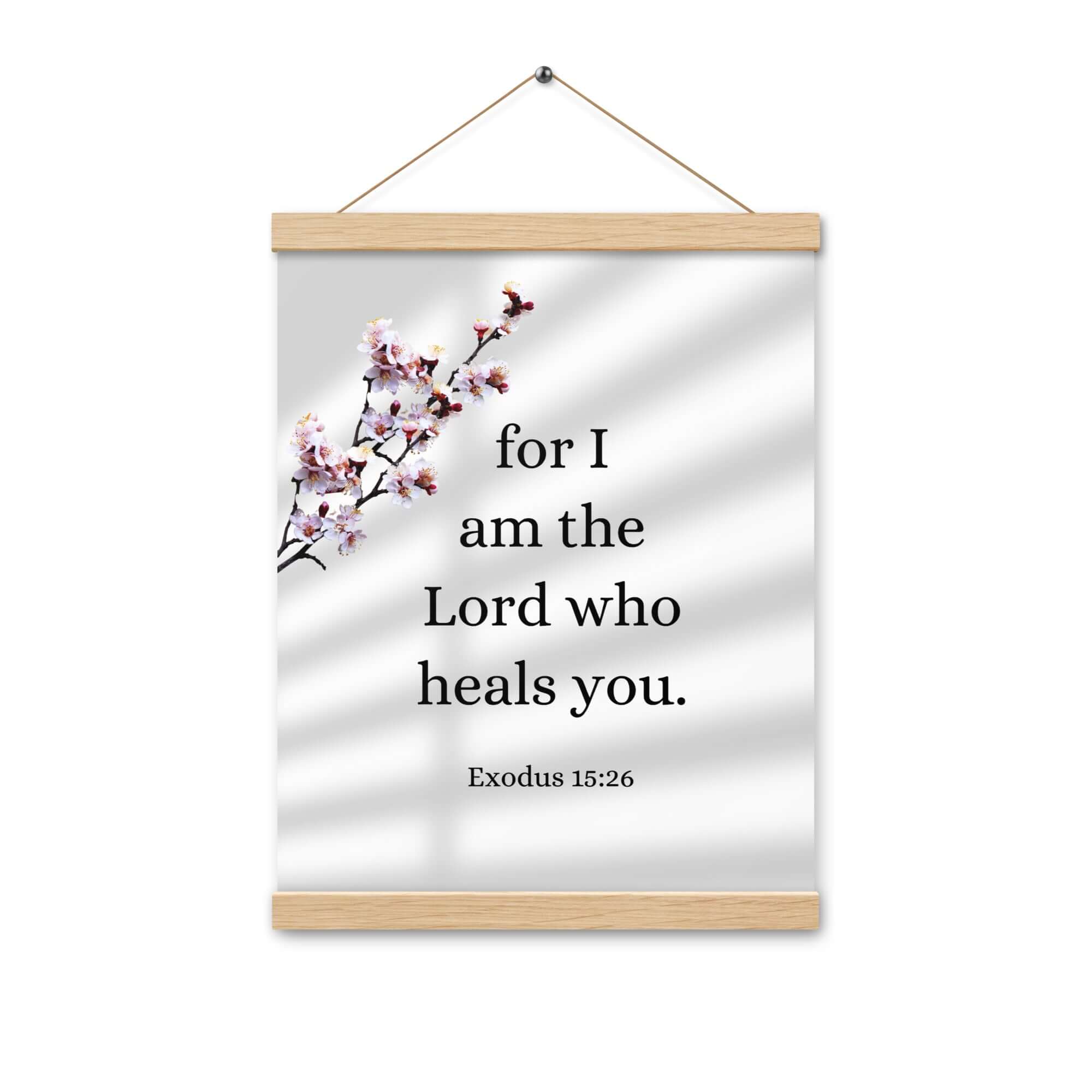 Exodus 15:26 Bible Verse, diligently listen Enhanced Matte Paper Poster With Hanger Wall Art