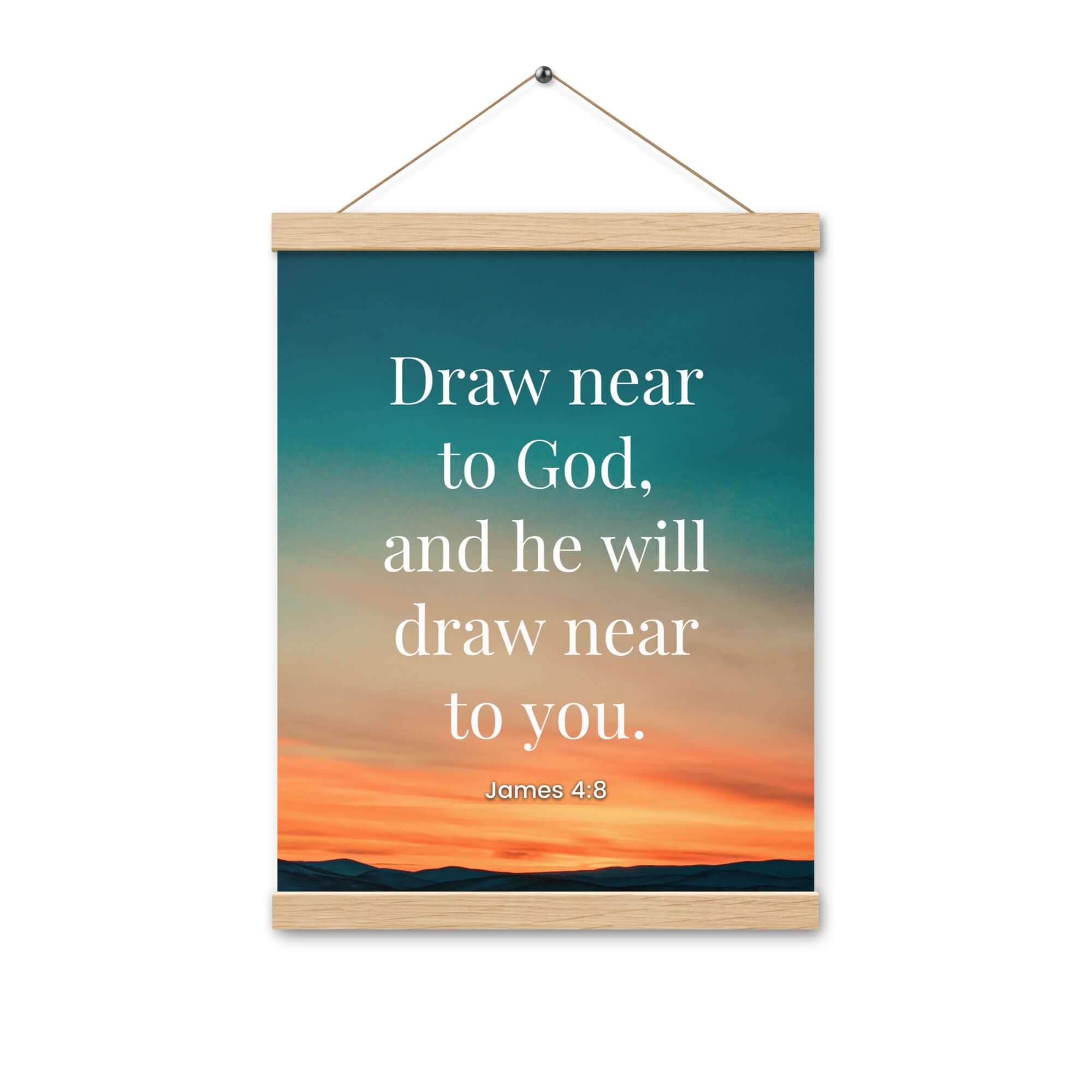 James 4:8 Bible Verse, near to God Enhanced Matte Paper Poster With Hanger Wall Art