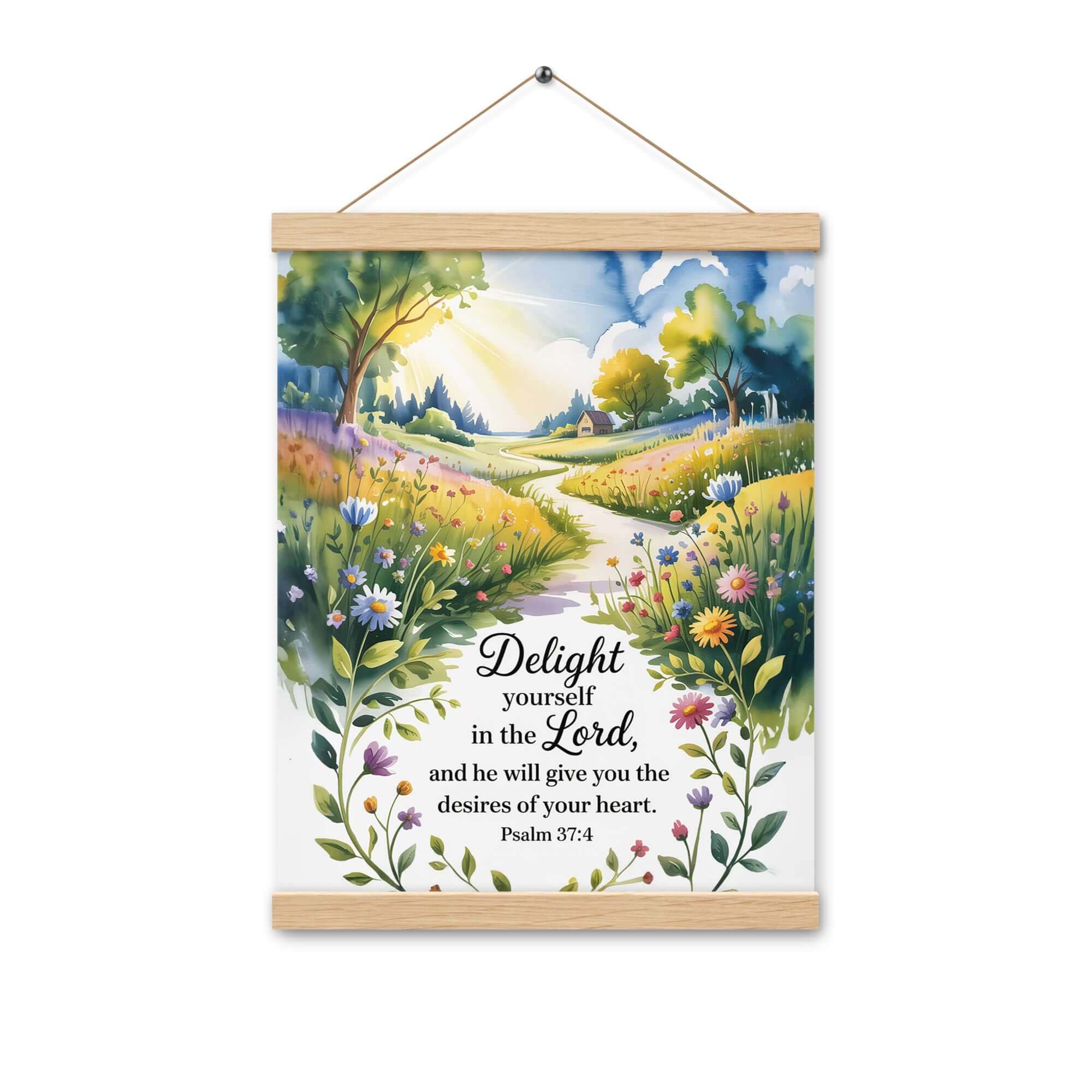 Psalm 37:4 Bible Verse, desires Enhanced Matte Paper Poster With Hanger