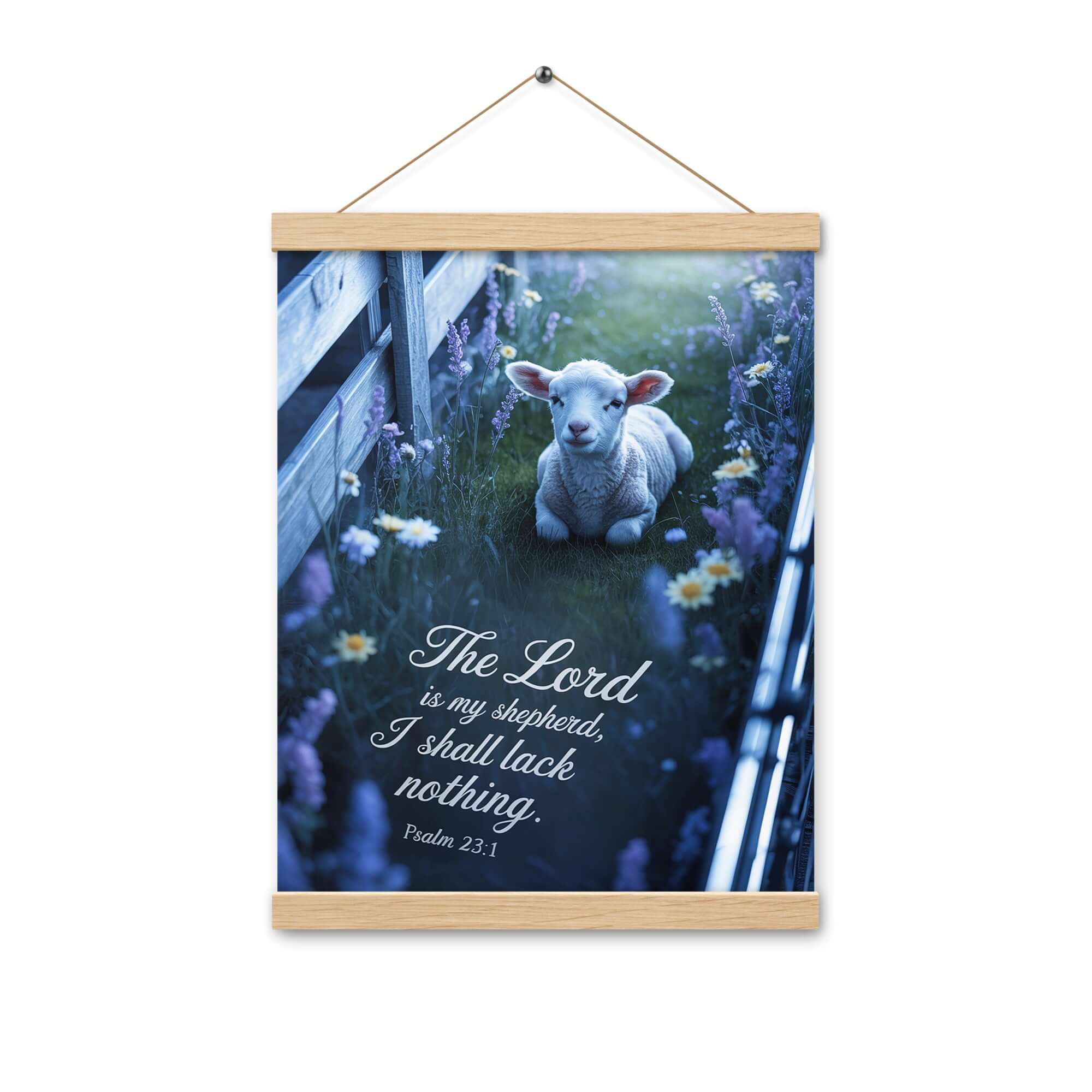 Psalm 23:1 Bible Verse, Shepherd Enhanced Matte Paper Poster With Hanger