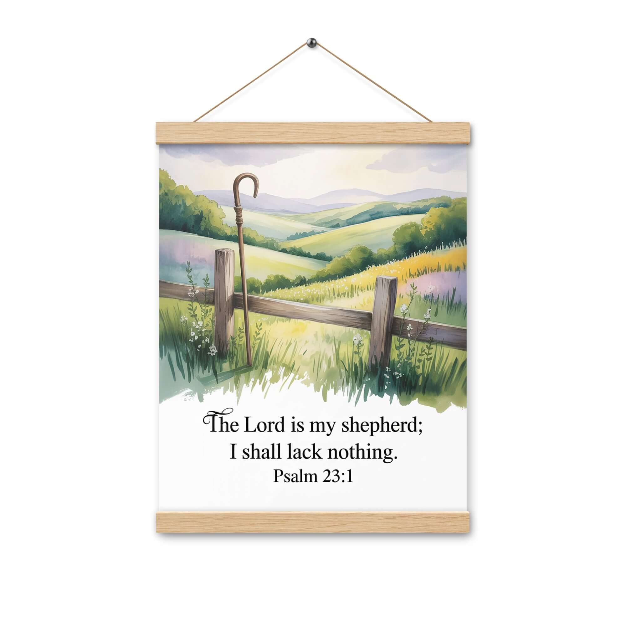 Psalm 23:1 Bible Verse, Lack Enhanced Matte Paper Poster With Hanger