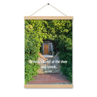 Revelation 3:20 Bible Verse, Garden Doorway Enhanced Matte Paper Poster With Hanger Wall Art