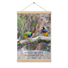 Matthew 6:26 Gouldian Finches, He'll Care for You Enhanced Matte Paper Poster With Hanger Wall Art
