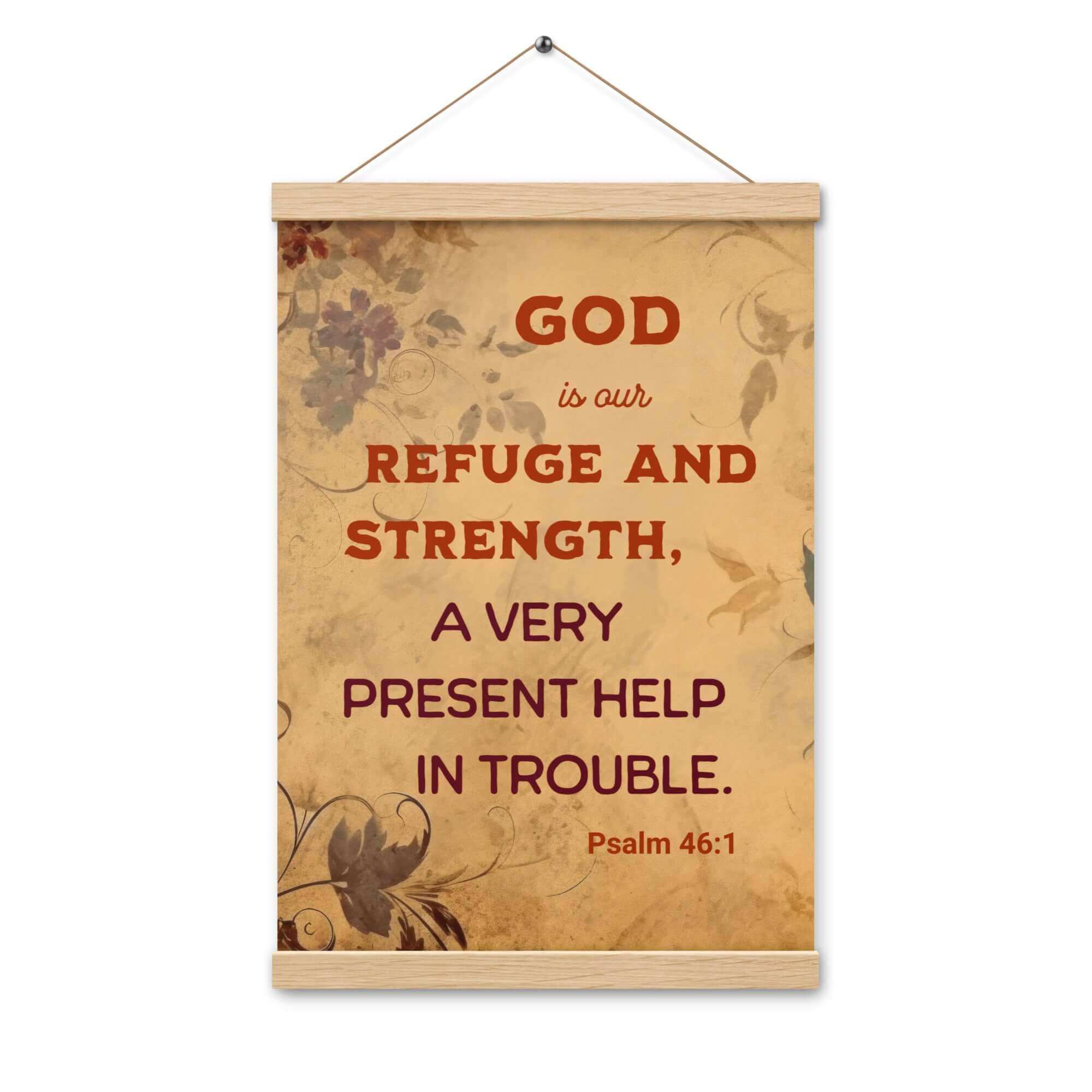 Psalm 46:1 Bible Verse, God is Our Refuge Enhanced Matte Paper Poster With Hanger Wall Art