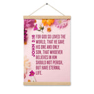 John 3:16 Bible Verse, For God So Loved Enhanced Matte Paper Poster With Hanger Wall Art