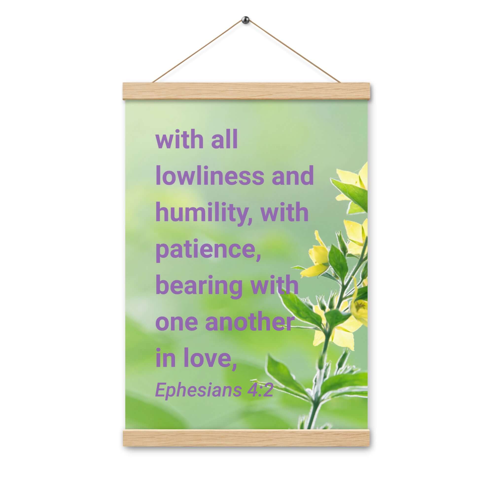 Ephesians 4:2 Bible Verse, one another in love Enhanced Matte Paper Poster With Hanger Wall Art
