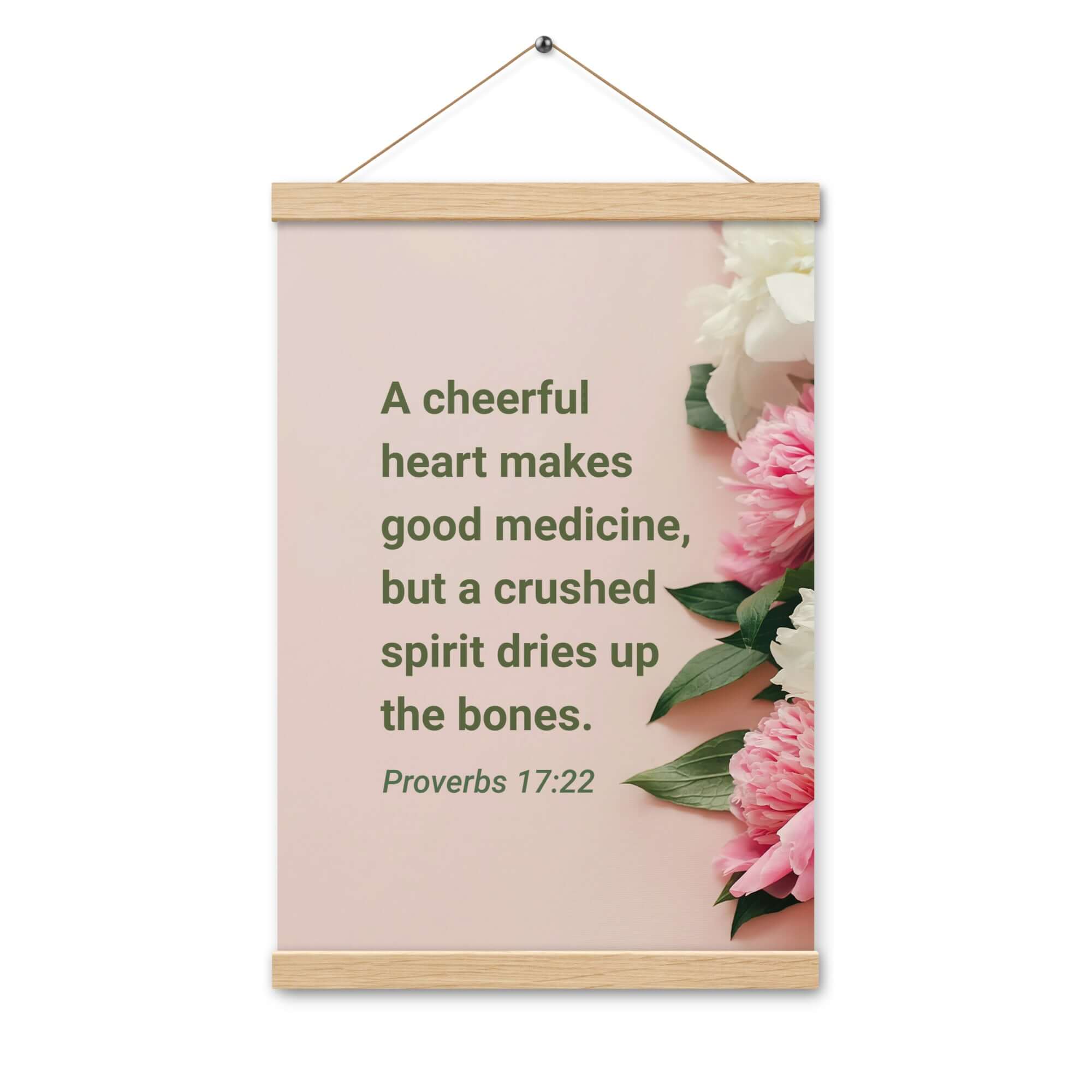 Proverbs 17:22 Bible Verse, good medicine Enhanced Matte Paper Poster With Hanger Wall Art