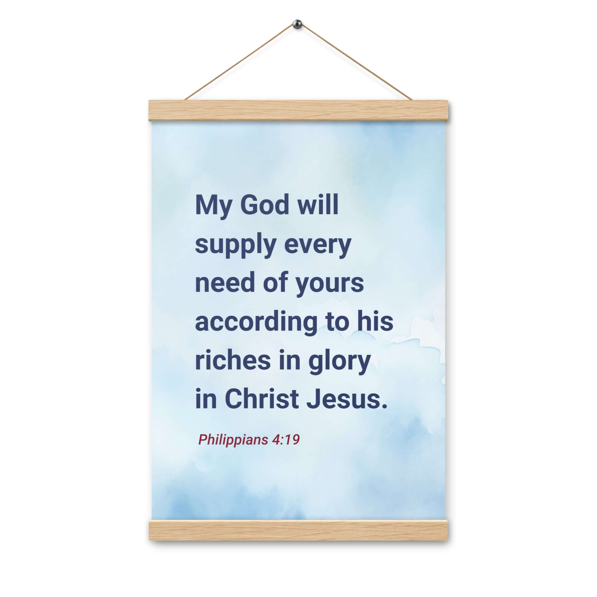 Philippians 4:19 Bible Verse, God will supply Enhanced Matte Paper Poster With Hanger Wall Art