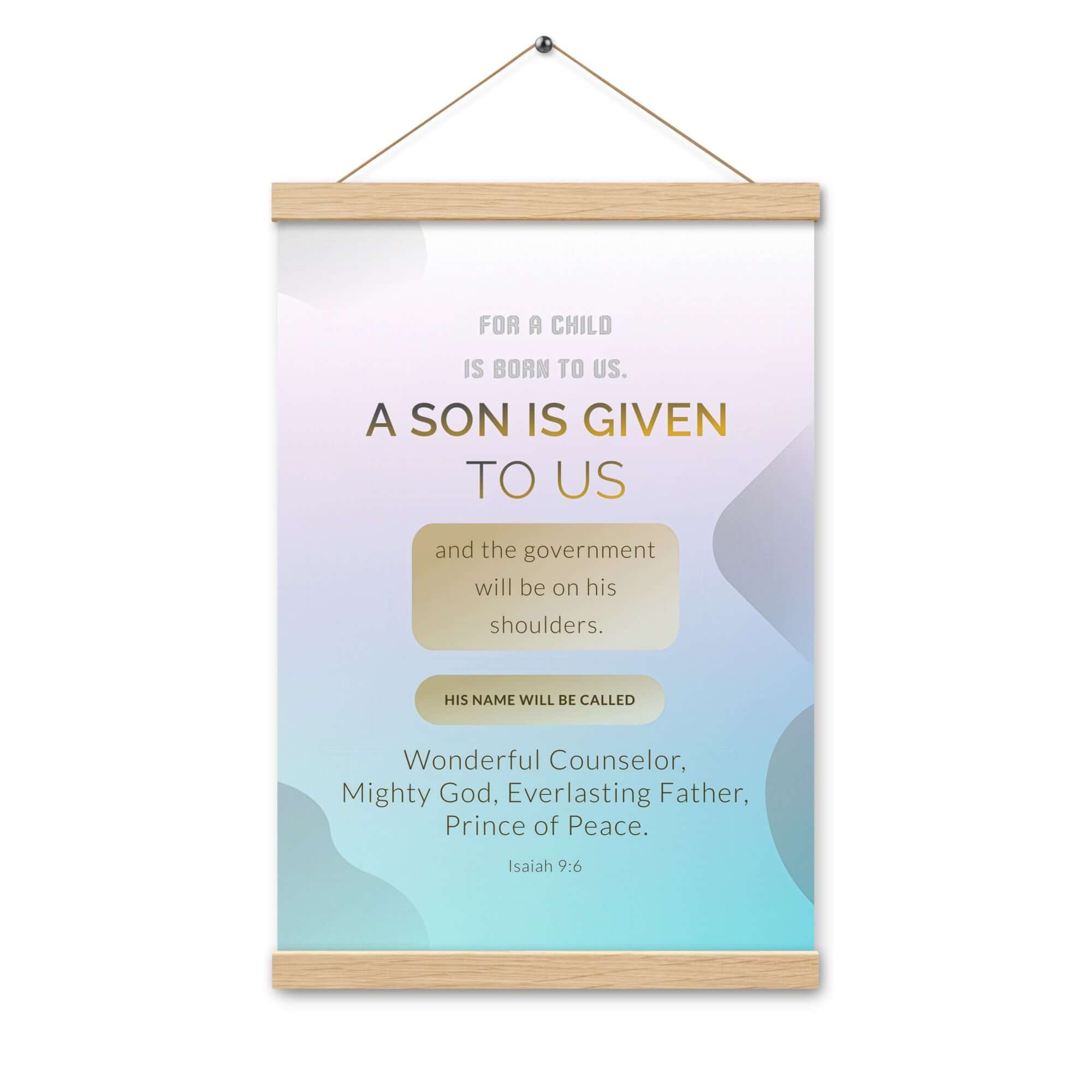 Isaiah 9:6 Bible Verse, Wonderful Counselor Enhanced Matte Paper Poster With Hanger Wall Art