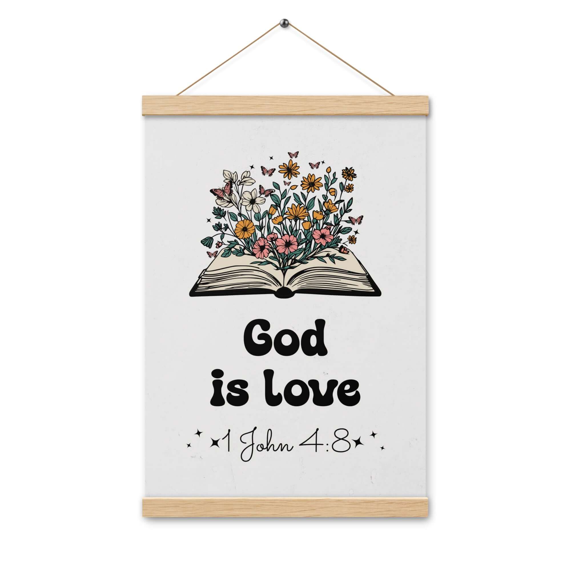1 John 4:8 Bible Verse, God is Love Enhanced Matte Paper Poster With Hanger Wall Art