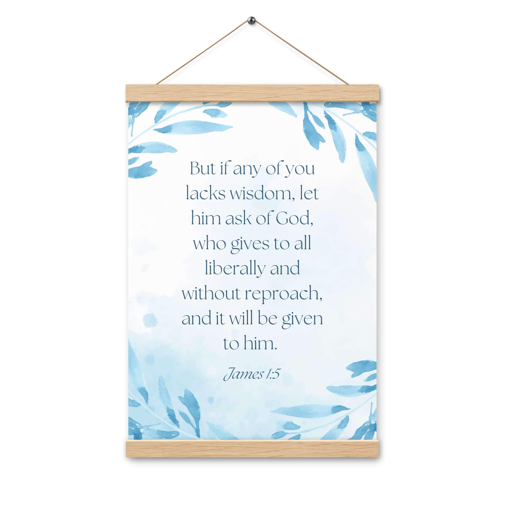 James 1:5 Bible Verse, lacks wisdom Enhanced Matte Paper Poster With Hanger Wall Art