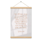 Revelation 21:4 Bible Verse, He will wipe Enhanced Matte Paper Poster With Hanger Wall Art