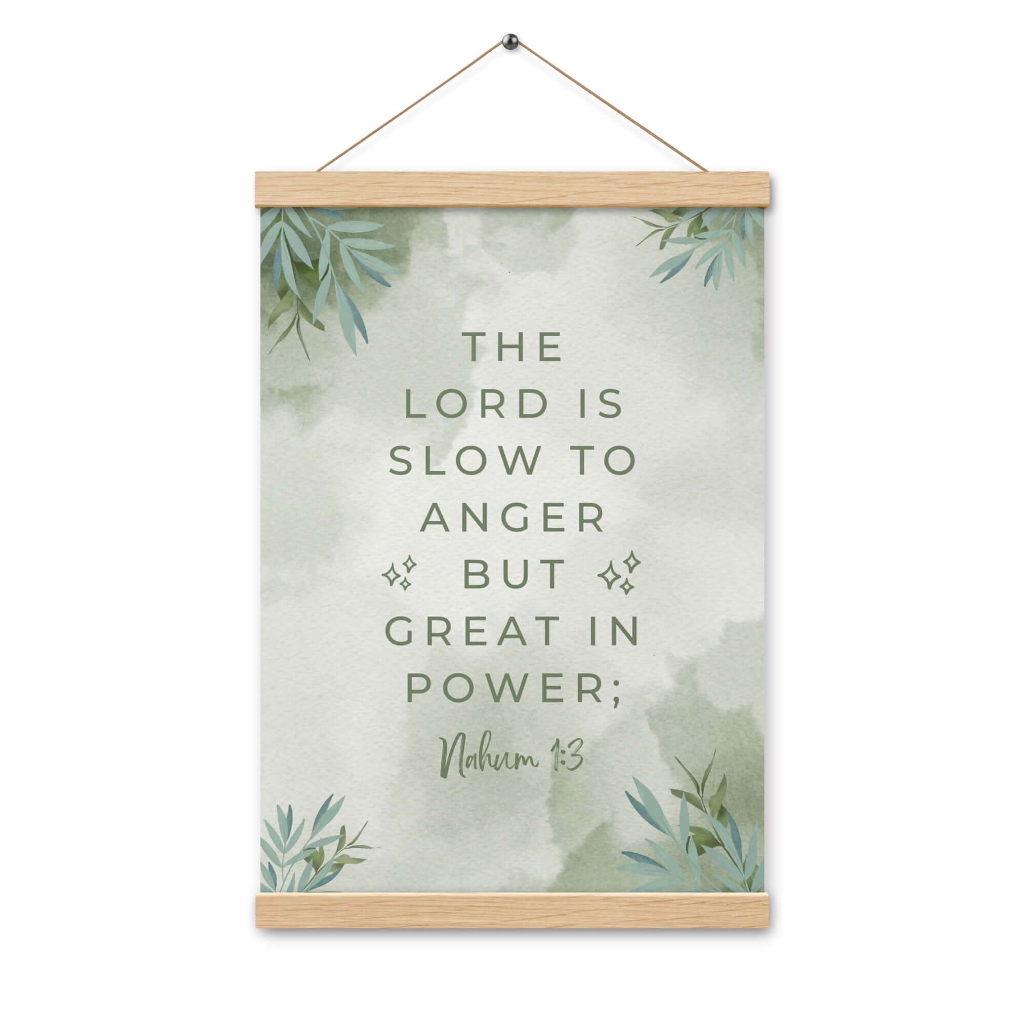 Nahum 1:3 Bible Verse, The Lord is slow Enhanced Matte Paper Poster With Hanger Wall Art