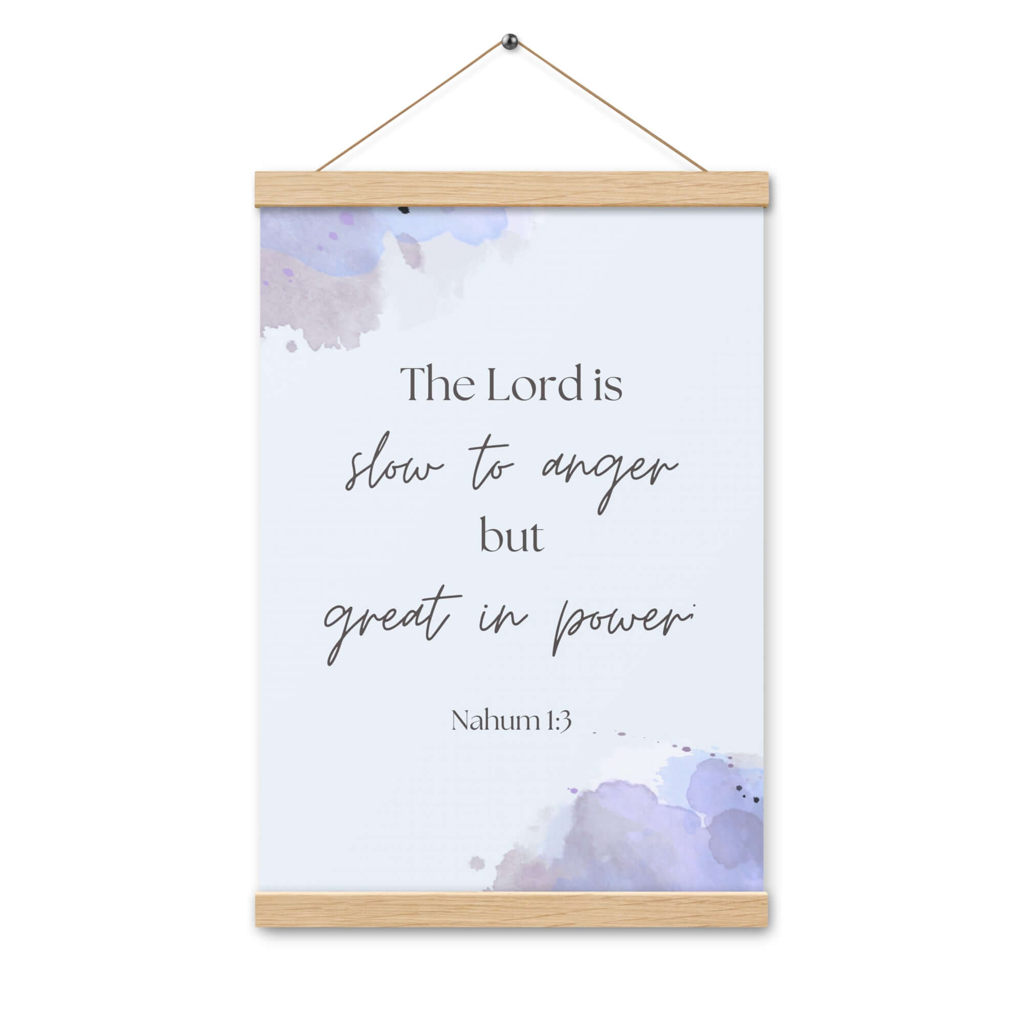 Nahum 1:3 Bible Verse, great in power Enhanced Matte Paper Poster With Hanger Wall Art