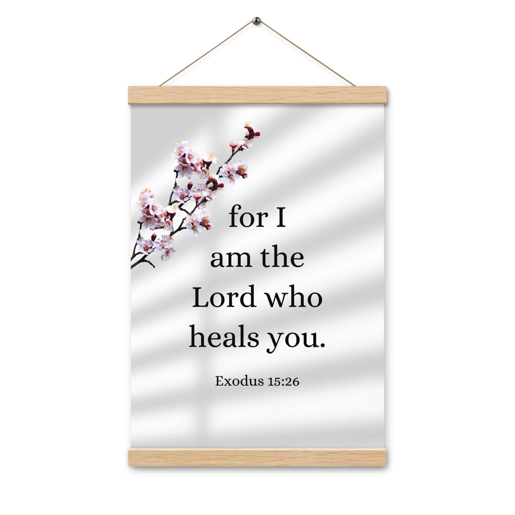 Exodus 15:26 Bible Verse, diligently listen Enhanced Matte Paper Poster With Hanger Wall Art