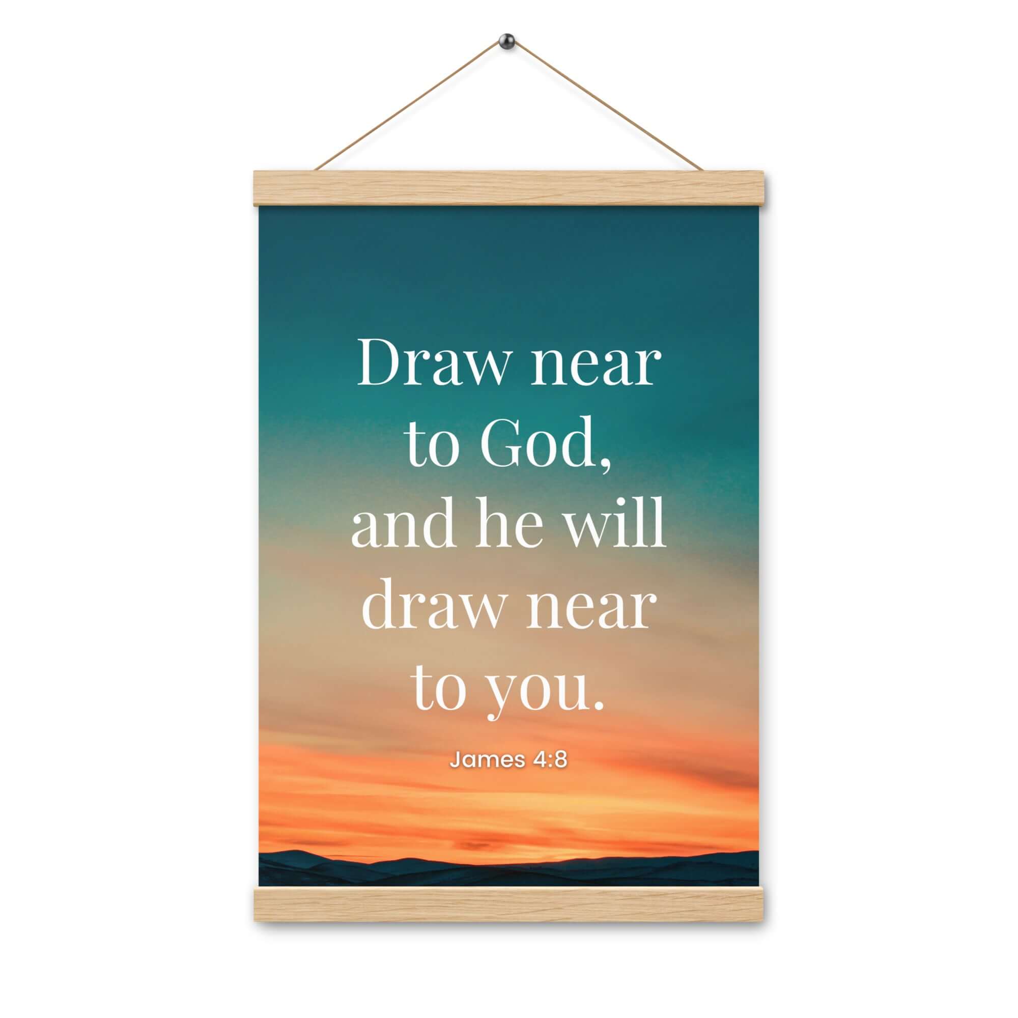 James 4:8 Bible Verse, near to God Enhanced Matte Paper Poster With Hanger Wall Art