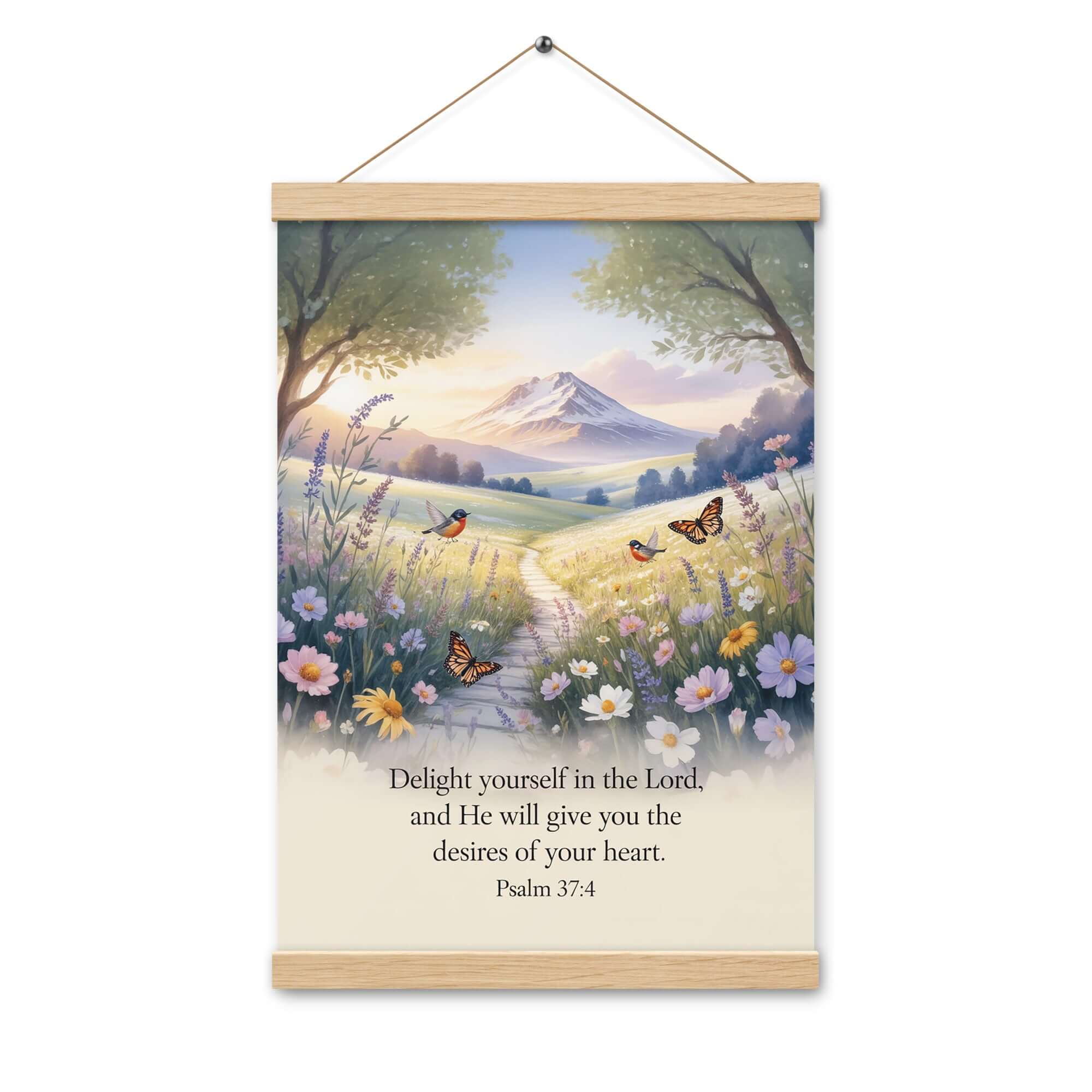 Psalm 37:4 Bible Verse, Delight Enhanced Matte Paper Poster With Hanger