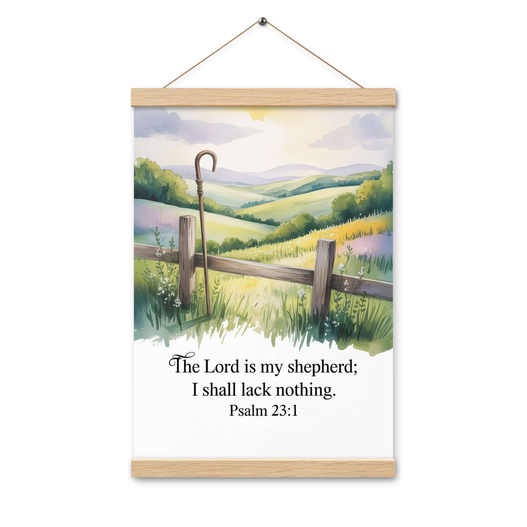 Psalm 23:1 Bible Verse, Lack Enhanced Matte Paper Poster With Hanger