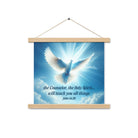John 14:26 Bible Verse, Holy Spirit Dove Enhanced Matte Paper Poster With Hanger Wall Art Oak 14″×14″