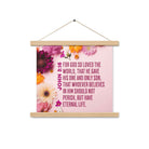 John 3:16 Bible Verse, For God So Loved Enhanced Matte Paper Poster With Hanger Wall Art Oak 14″×14″