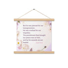 Isaiah 53:5 Bible Verse, by his wounds Enhanced Matte Paper Poster With Hanger Wall Art Oak 14″×14″