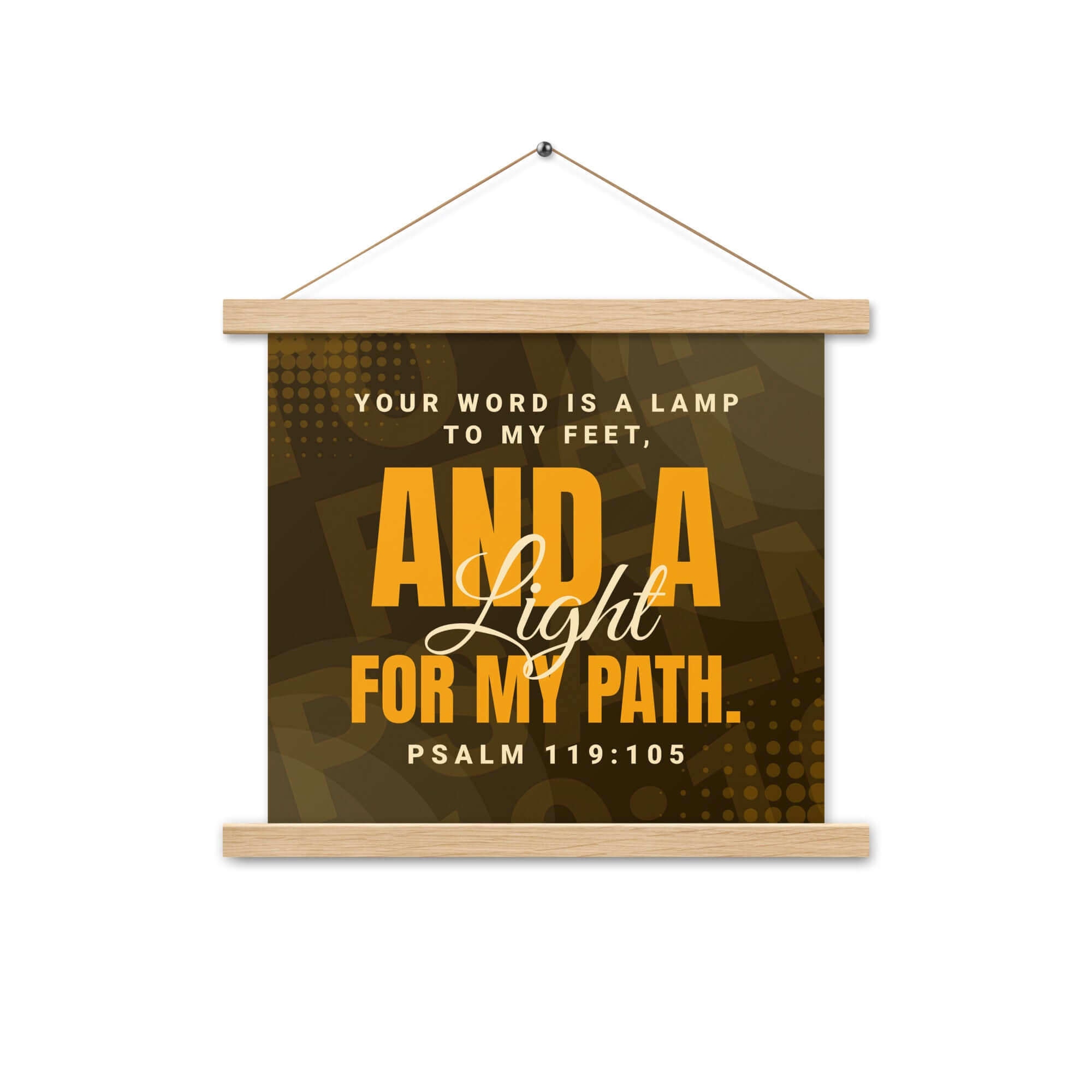 Psalm 119:105 Bible Verse, lamp to my feet Enhanced Matte Paper Poster With Hanger Wall Art Oak 14″×14″