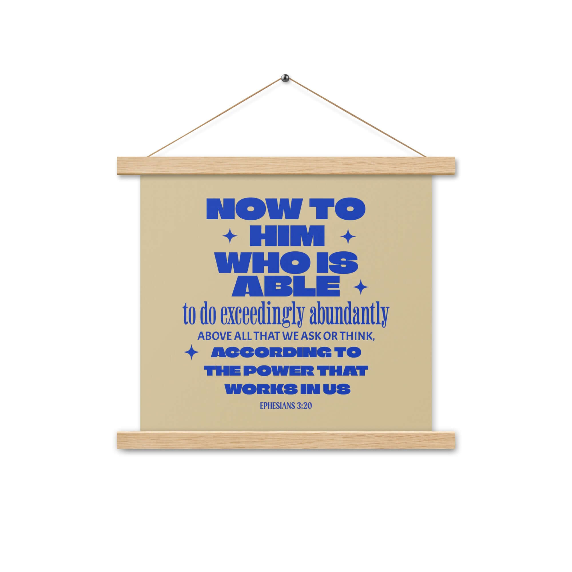 Ephesians 3:20 Bible Verse, power in us Enhanced Matte Paper Poster With Hanger Wall Art Oak 14″×14″