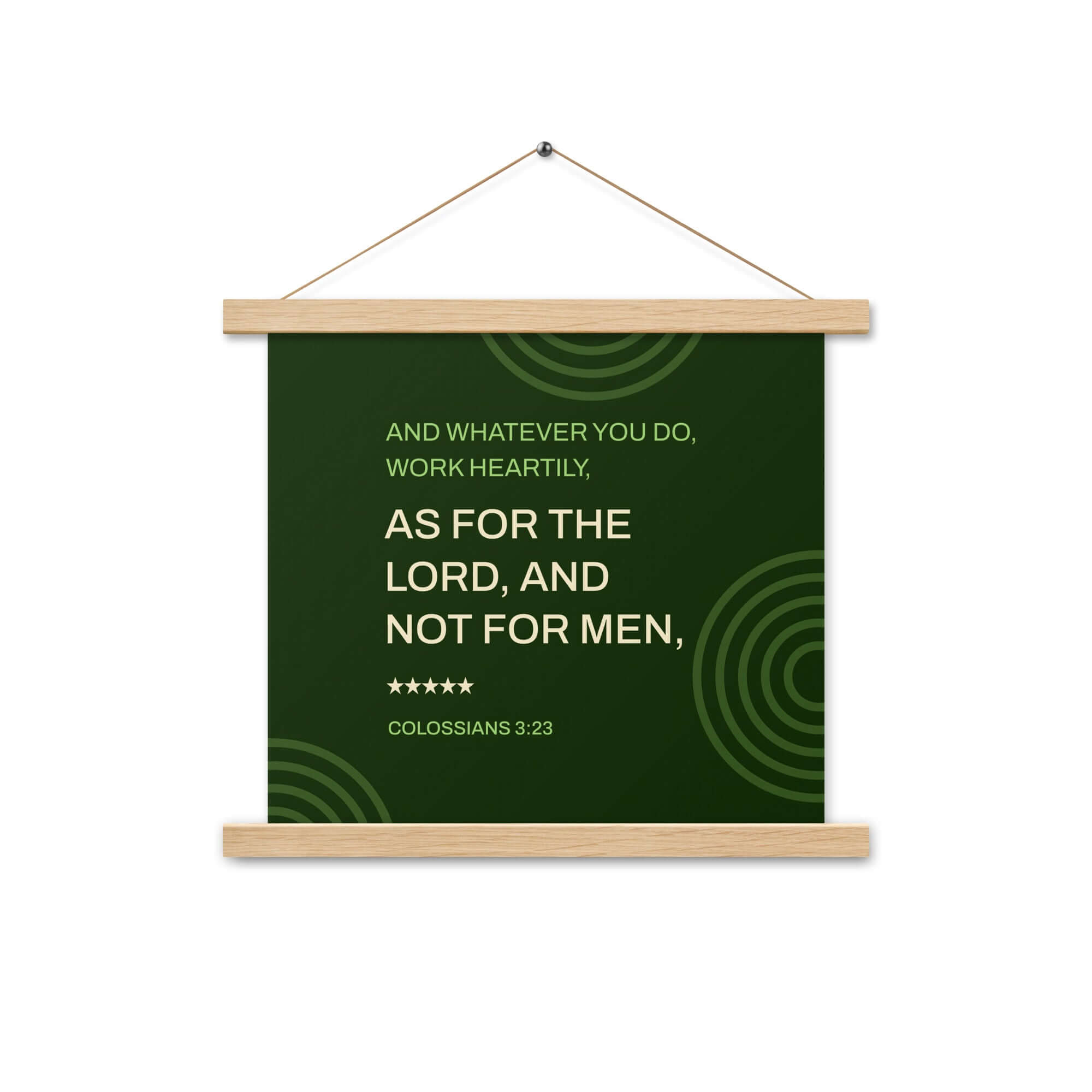 Colossians 3:23 Bible Verse, not for men Enhanced Matte Paper Poster With Hanger Wall Art Oak 14″×14″
