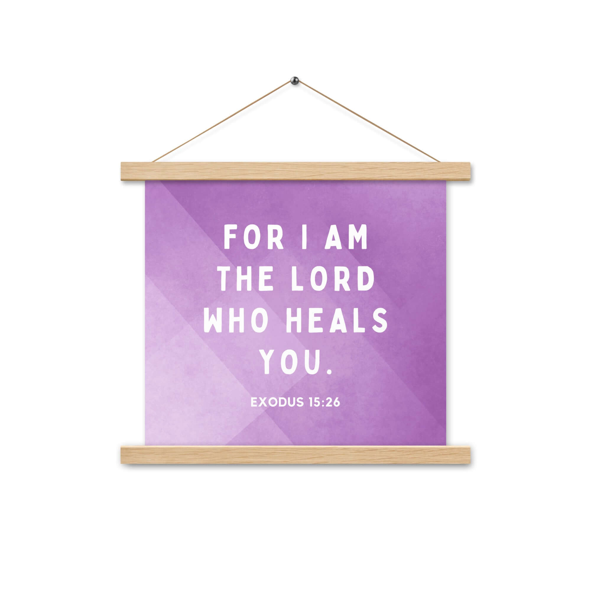 Exodus 15:26 Bible Verse, in his eyes Enhanced Matte Paper Poster With Hanger Wall Art Oak 14″×14″