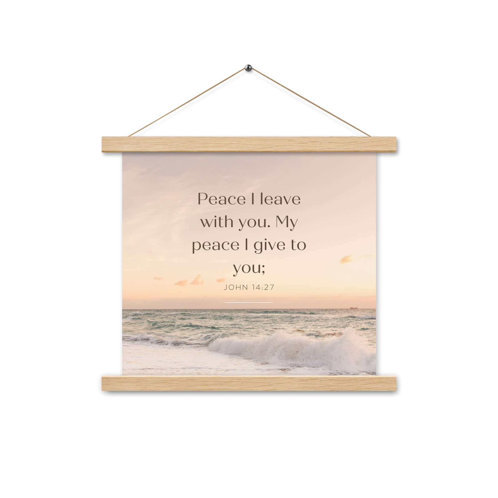 John 14:27 Bible Verse, not as the Enhanced Matte Paper Poster With Hanger Wall Art Oak 14″×14″